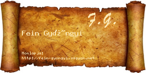 Fein Gyöngyi névjegykártya