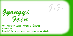 gyongyi fein business card