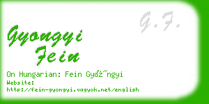 gyongyi fein business card